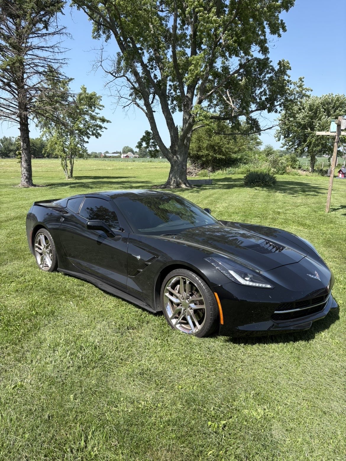 Black Chevrolet Corvette Stingray detailed to a deep gloss finish